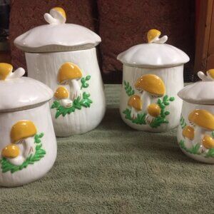 Vintage 70's Mushroom Canister Set
